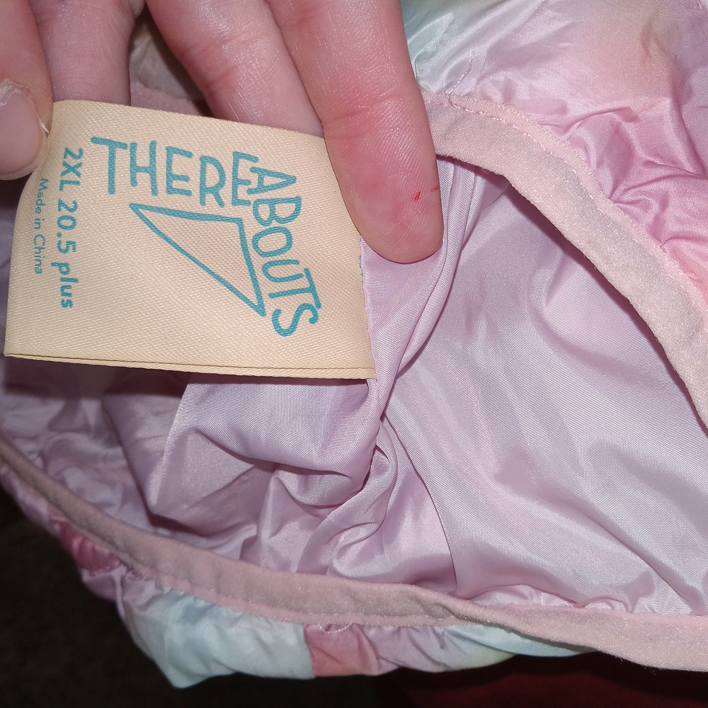 Thereabouts Pastel Multi Color Puffer Coat Sz 2Xl / 20.5 Big Kids - Picture 9 of 12
